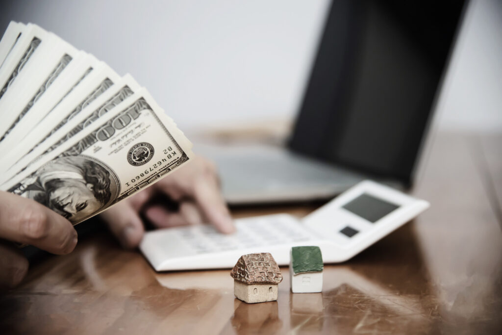 Lawyer counting money for spousal support