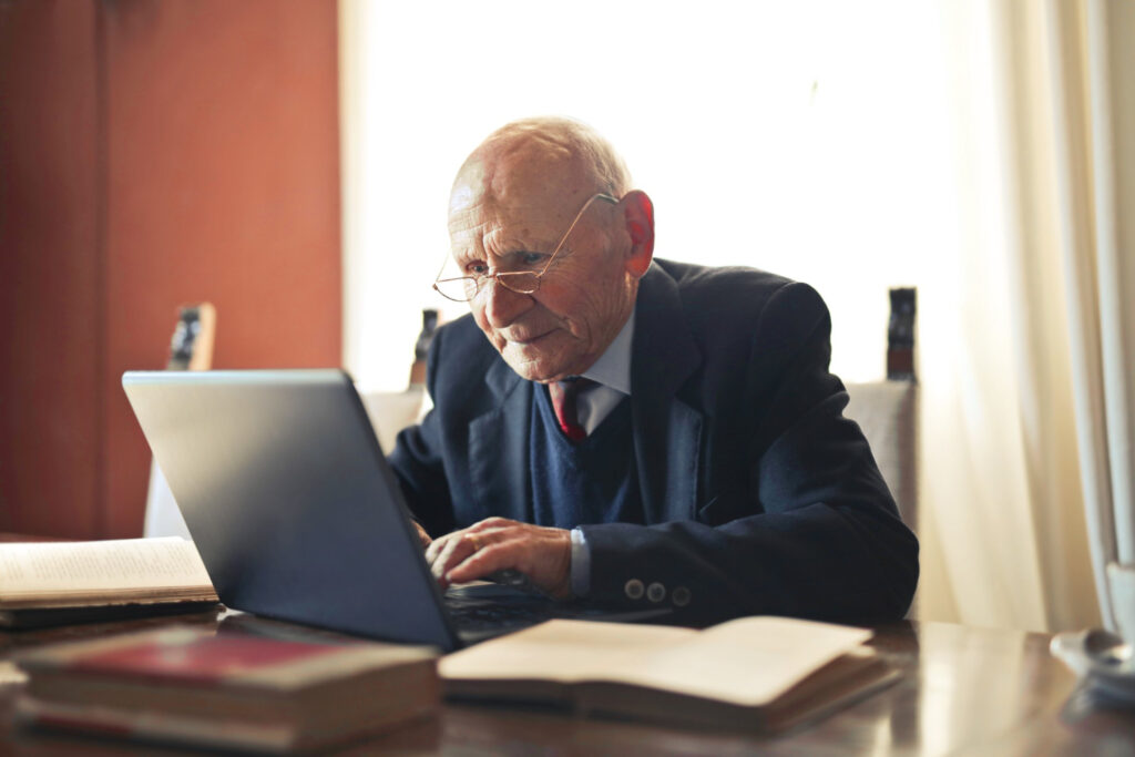 Lawyer working on laptop