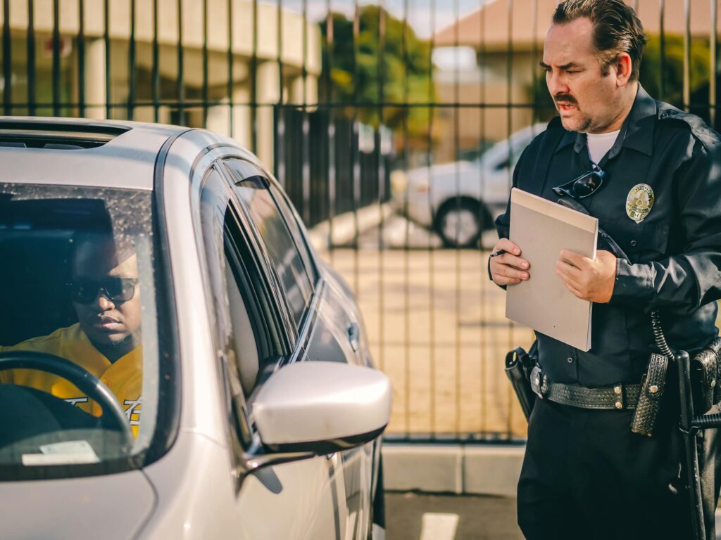 Police Officer Talking to the Driver