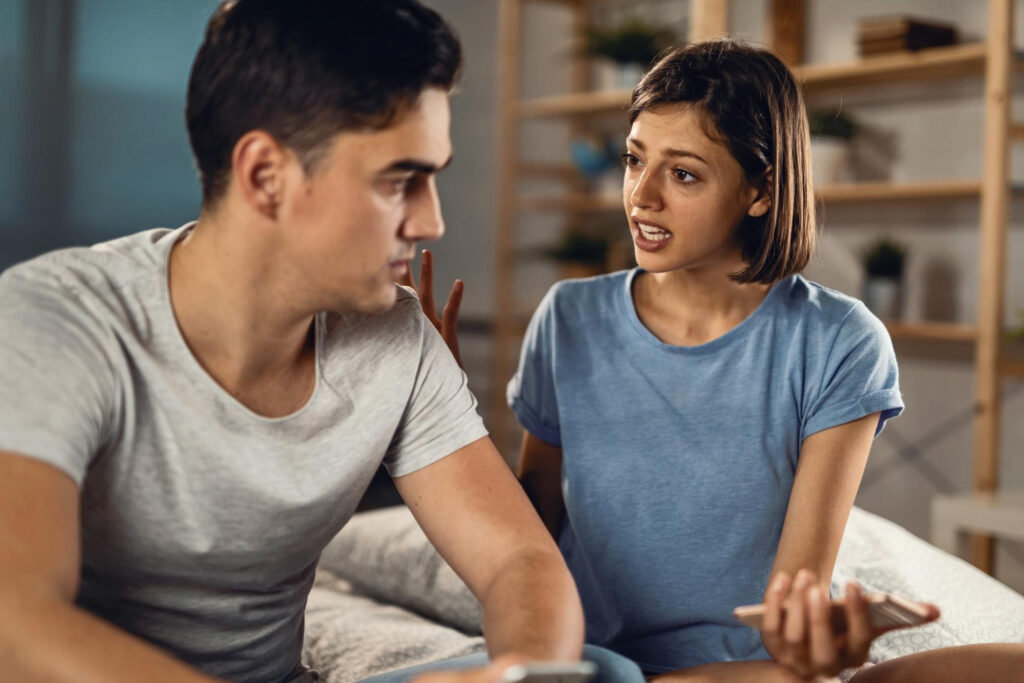 Young couple having a conflict